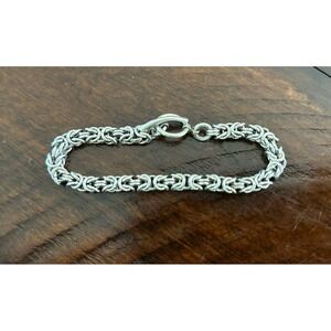 Vintage Byzantine Style Sterling Silver Bracelet